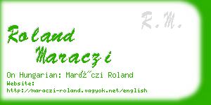 roland maraczi business card